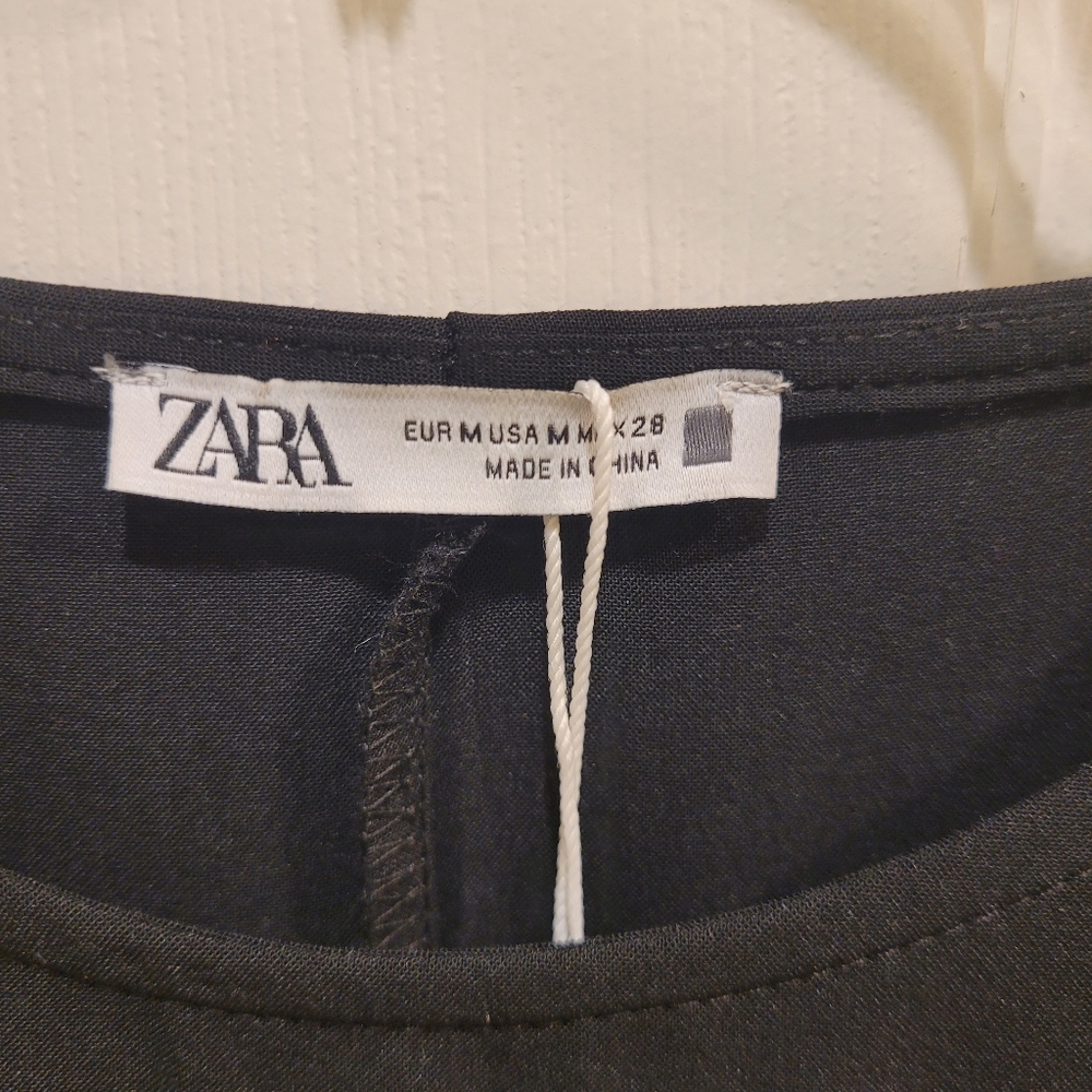 New Zara Elegant Black Long Sleeve Dress - Mini - Picture 8 of 13